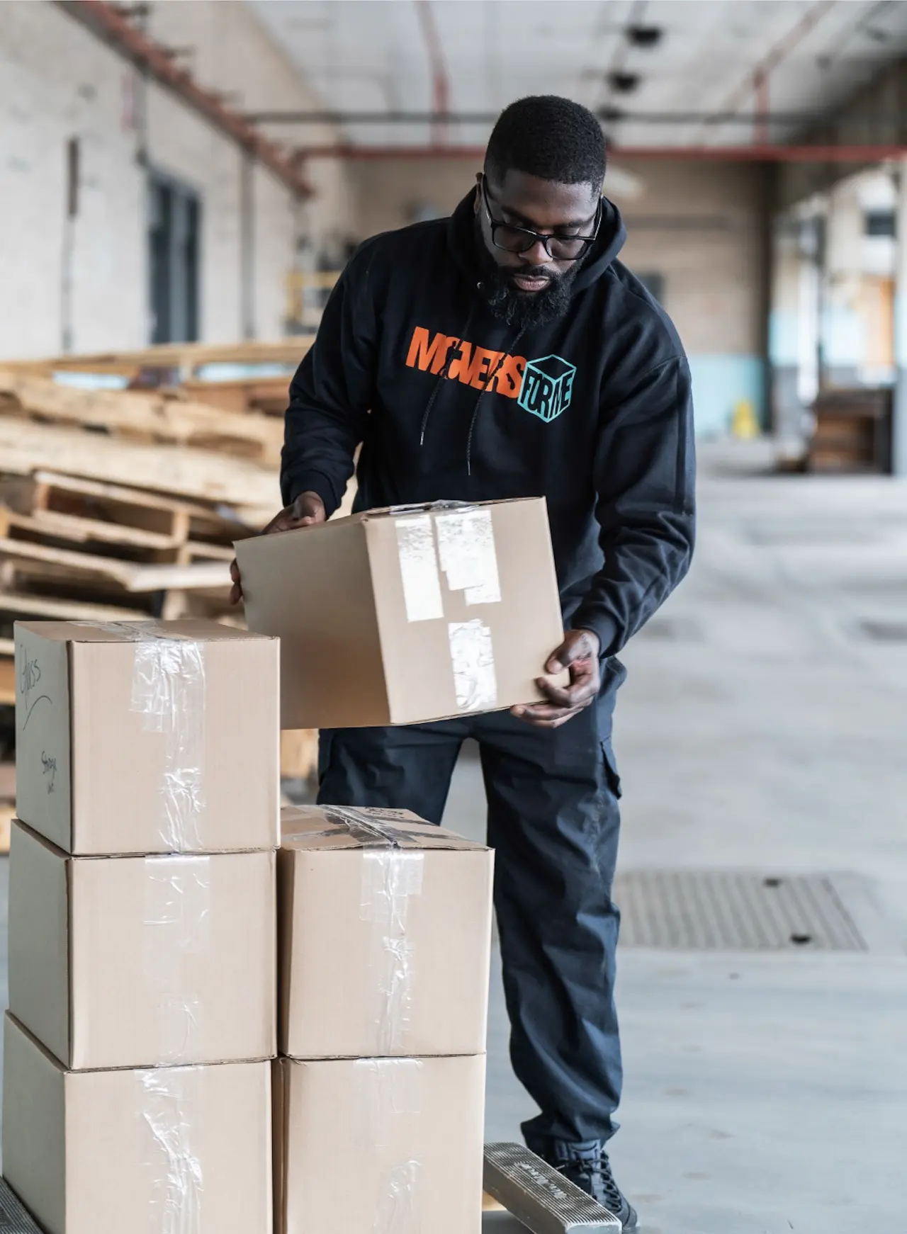 mover with boxes
